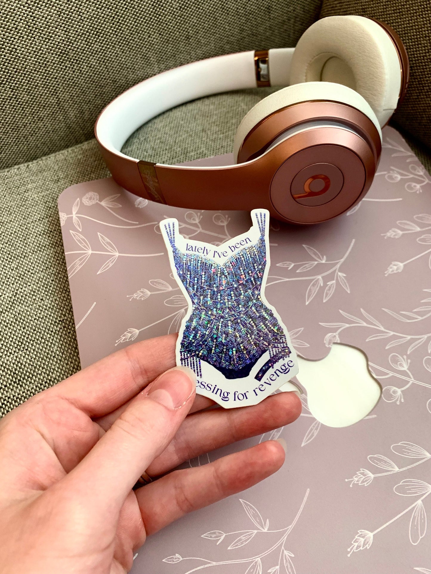 Midnight Blue Sparkly Bodysuit Sticker, Eras Dressing for Revenge Tour Sticker