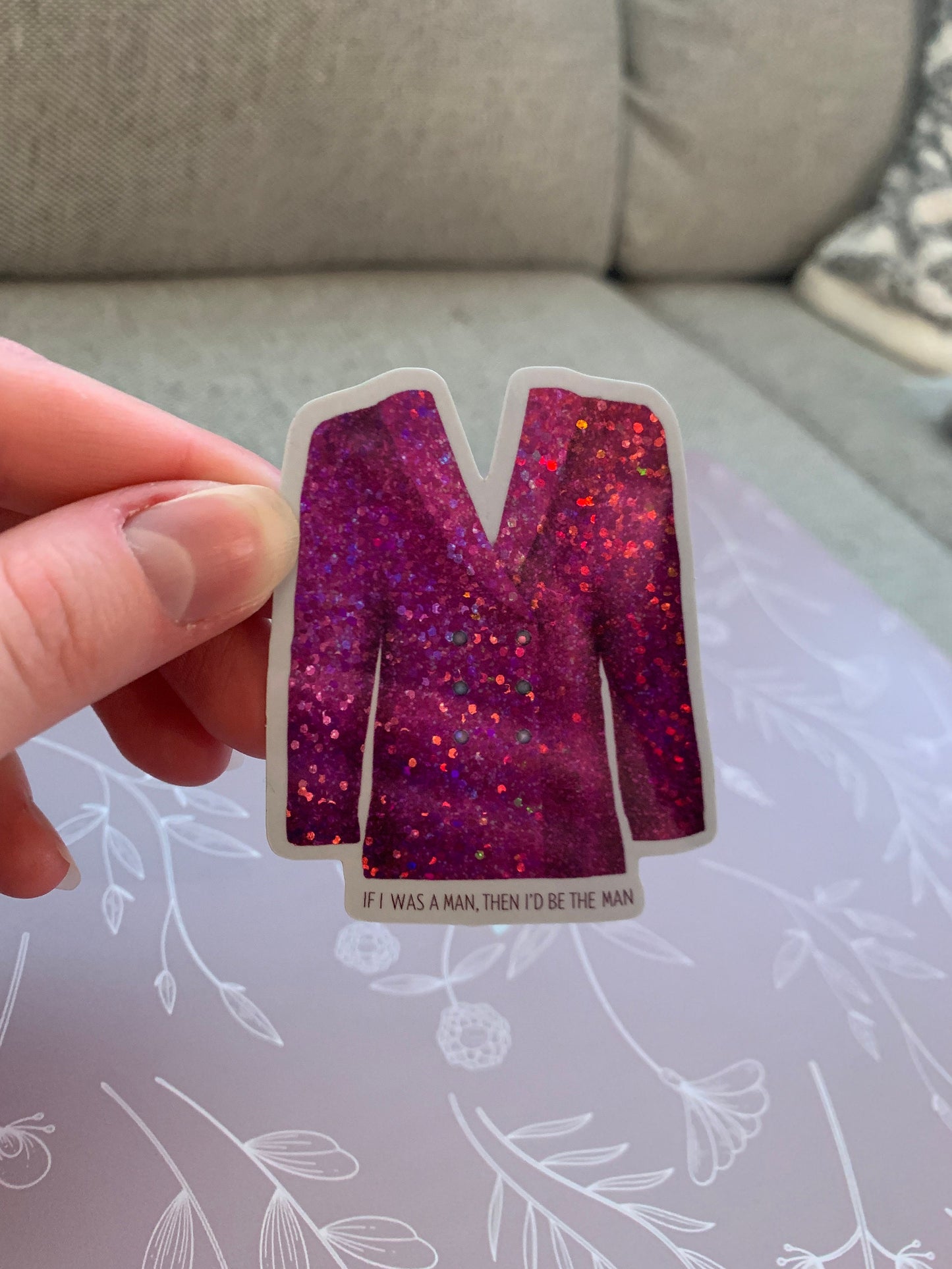 Pink Glitter Man Blazer, Eras Tour Outfit Sticker
