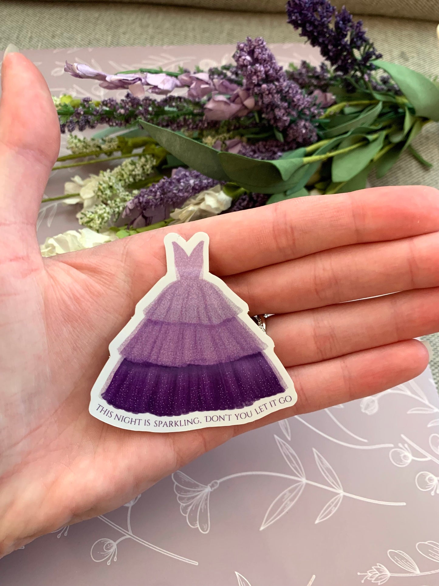 Enchanting Eras Lavender Ballgown Sticker, This Night is Sparkling Tour Dress Sticker