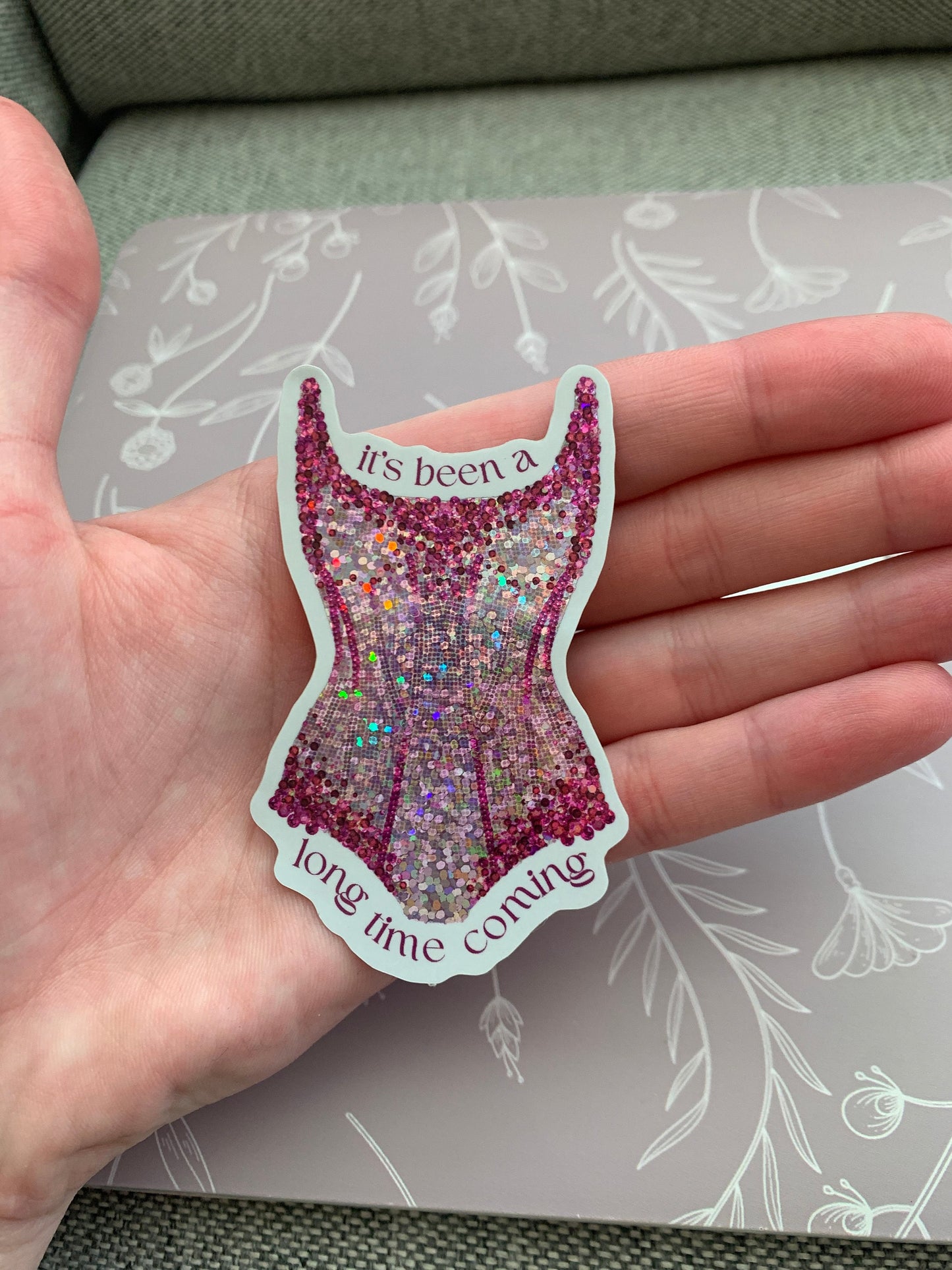 Pink Eras Glitter Bodysuit Tour Sticker
