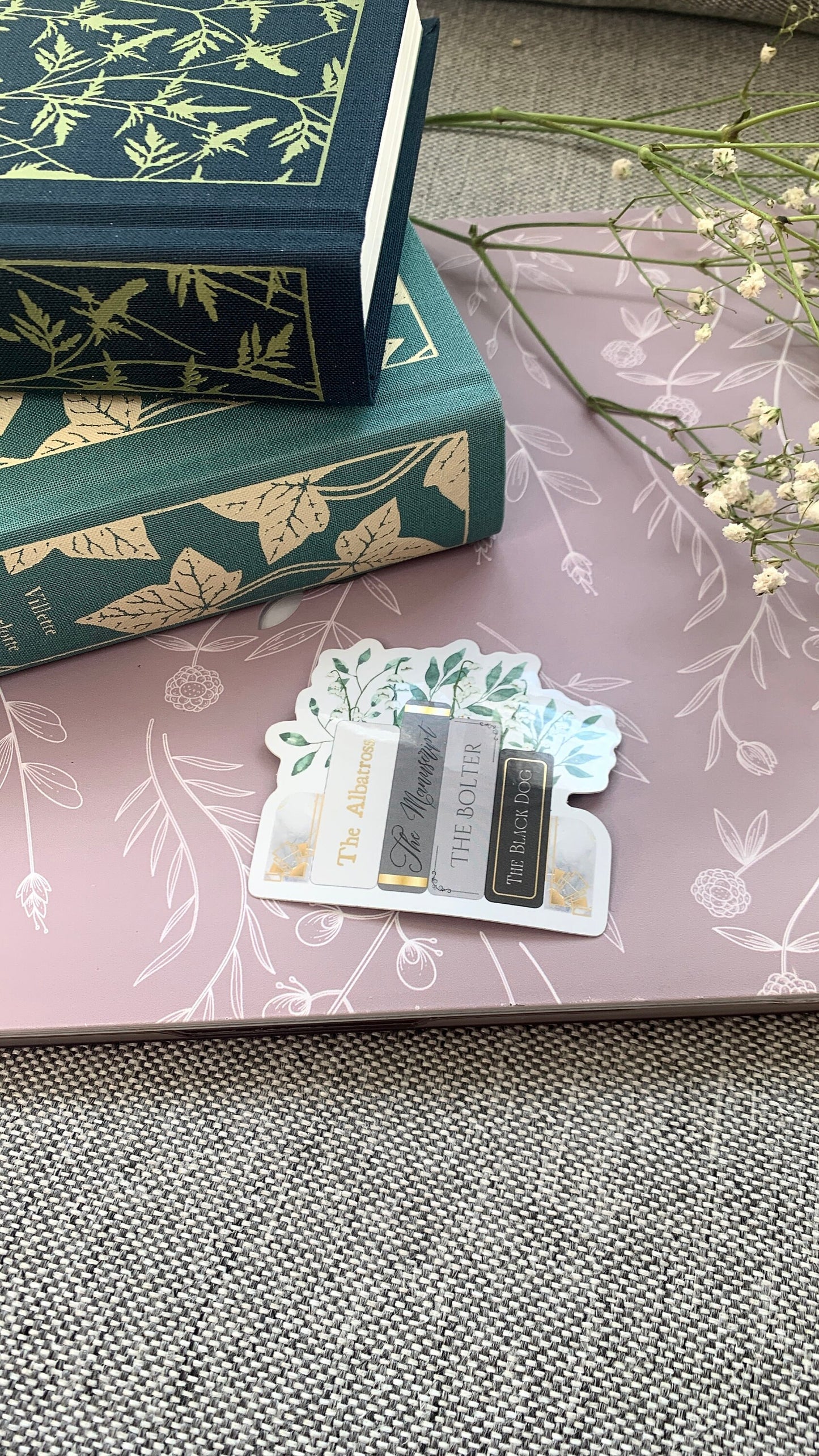 Poets Variants Neutral Gradient Books Sticker -- Gold Accents