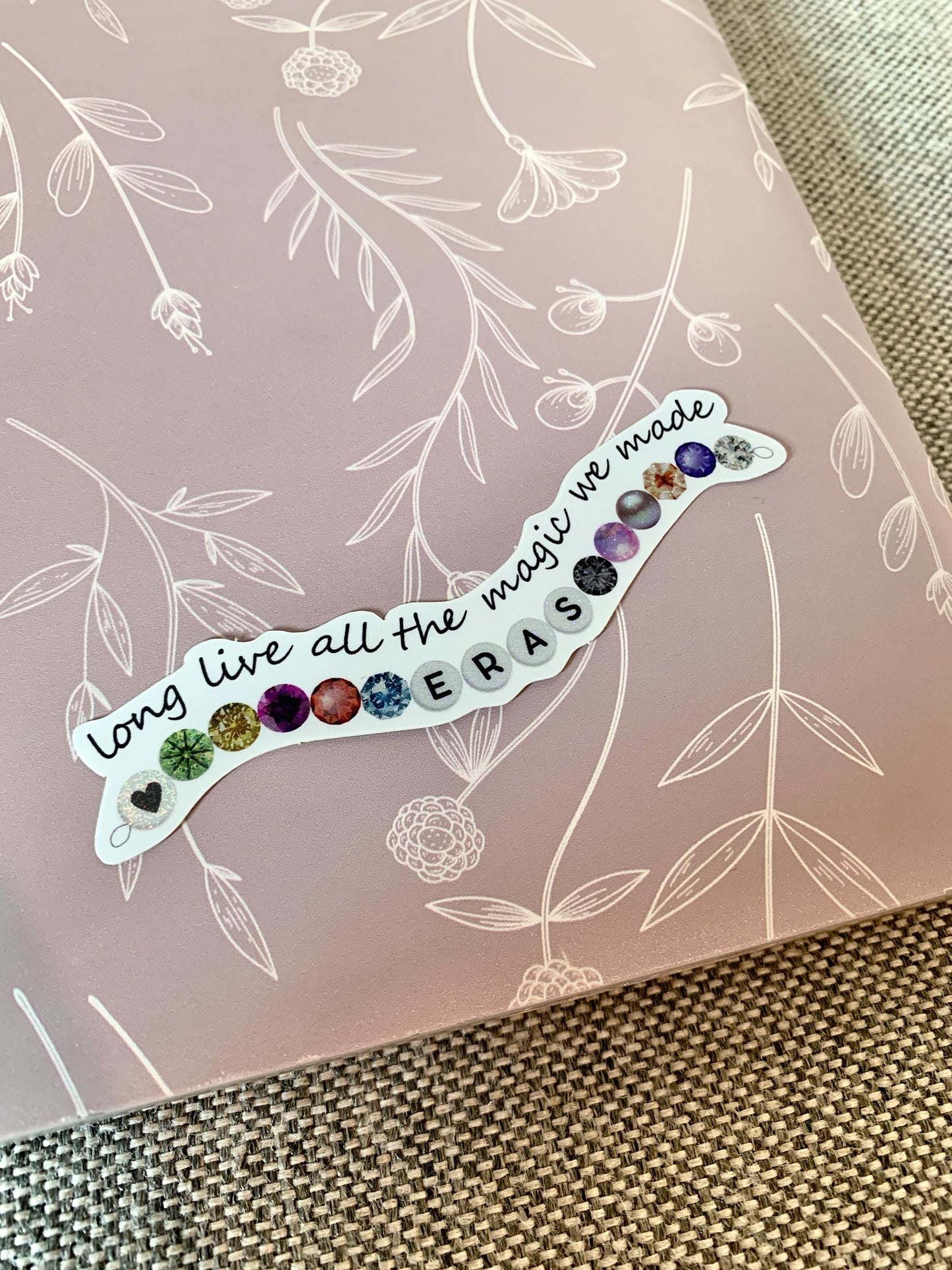Eras Friendship Bracelet Shimmery Stickers -- Long Live version