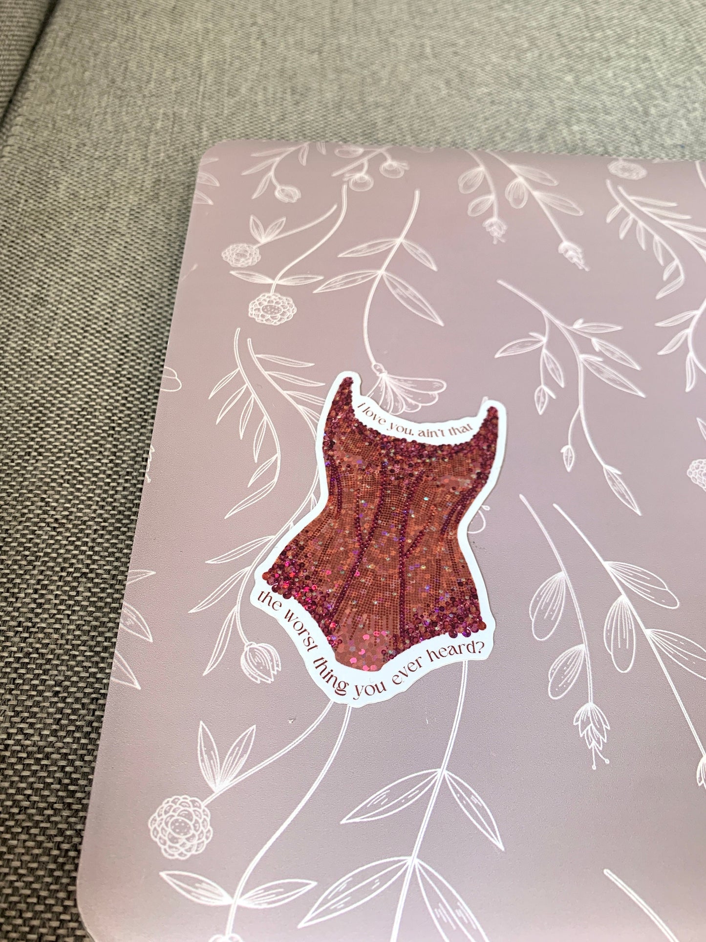 Orange Eras Glitter Bodysuit Tour Sticker