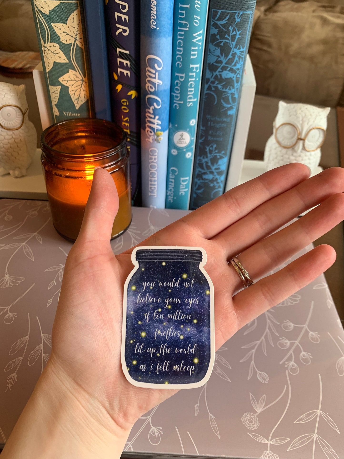 Fireflies Jar Sticker, You Would Not Believe Your Eyes Fireflies Jar Song Music Sticker
