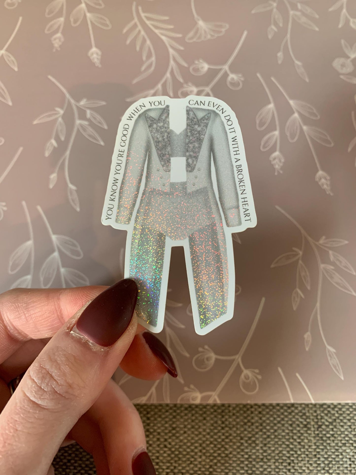 White and Silver Performance Jacket Set Sticker, Eras Outfit Sticker