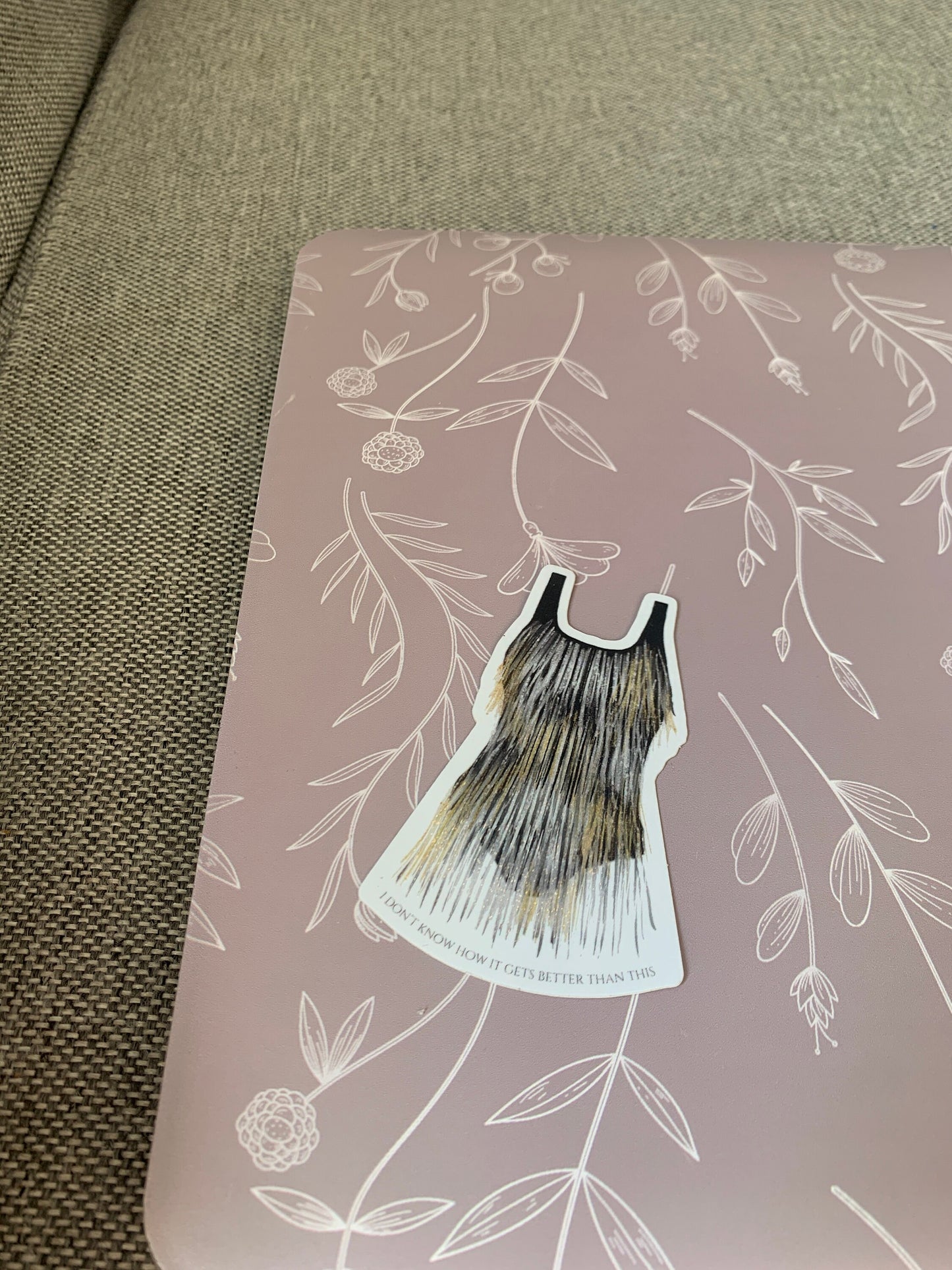 Silver and Black Fringe Shimmery Eras Dress Tour Outfit Sticker
