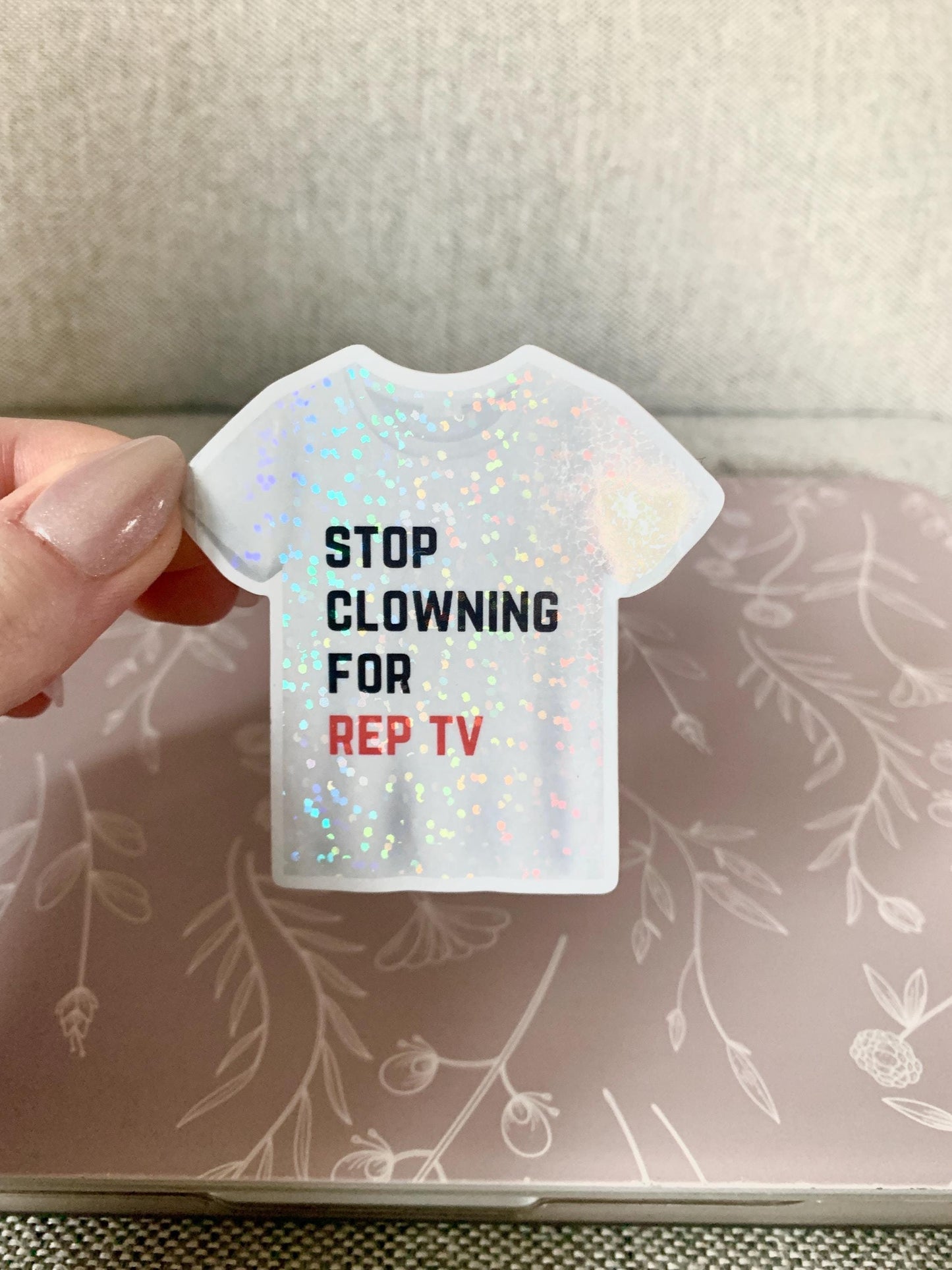 Stop Clowning Eras T-Shirt Sparkly Sticker
