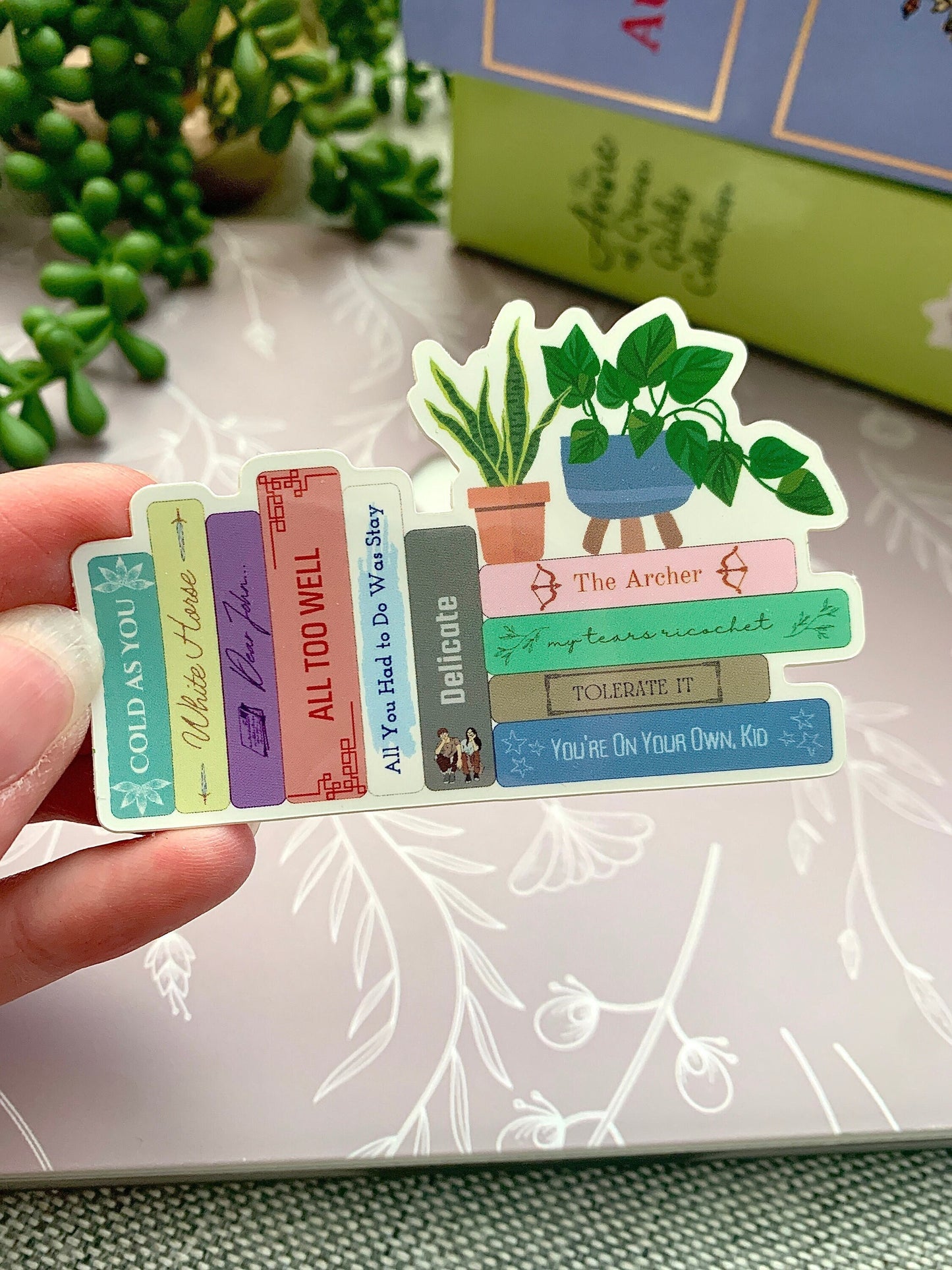 Taylor Track 5 Songs as Books Sticker, Albums as Books Sticker, Bookstagram Music Sticker Water Bottle Kindle Laptop Decal