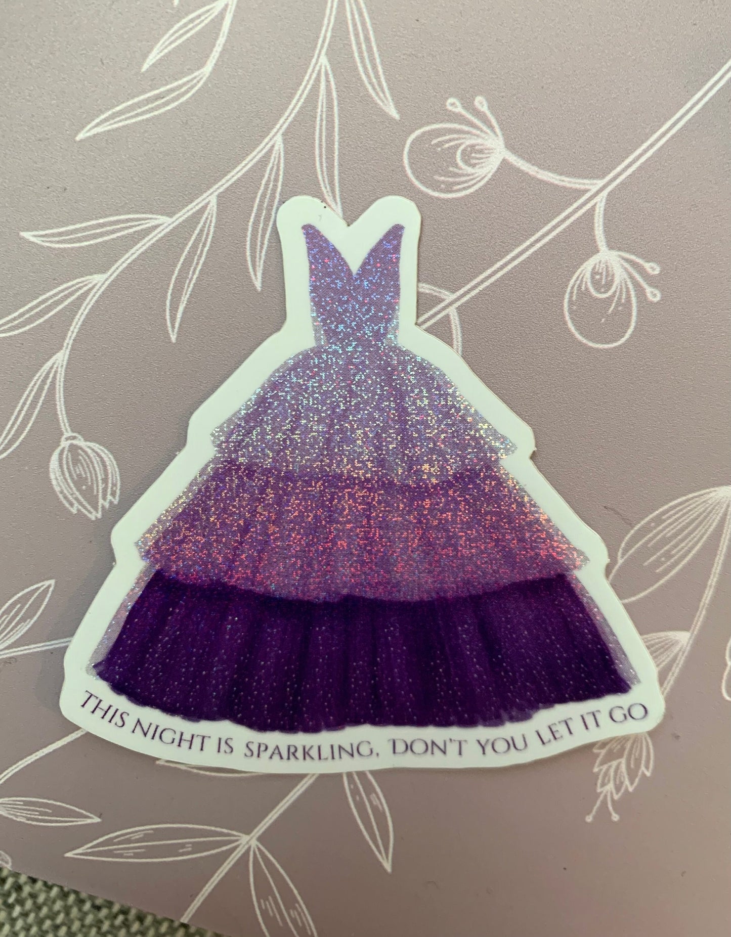 Enchanting Eras Lavender Ballgown Sticker, This Night is Sparkling Tour Dress Sticker