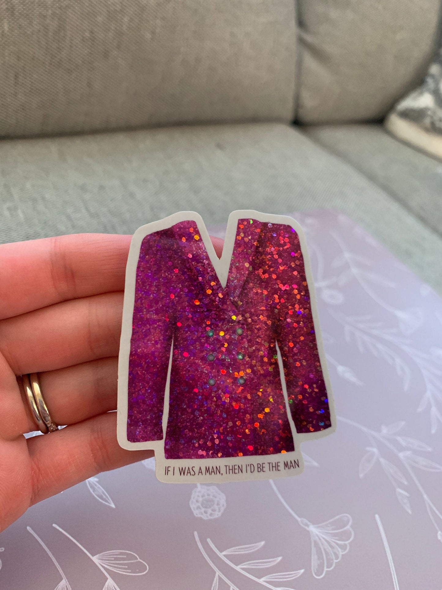 Pink Glitter Man Blazer, Eras Tour Outfit Sticker