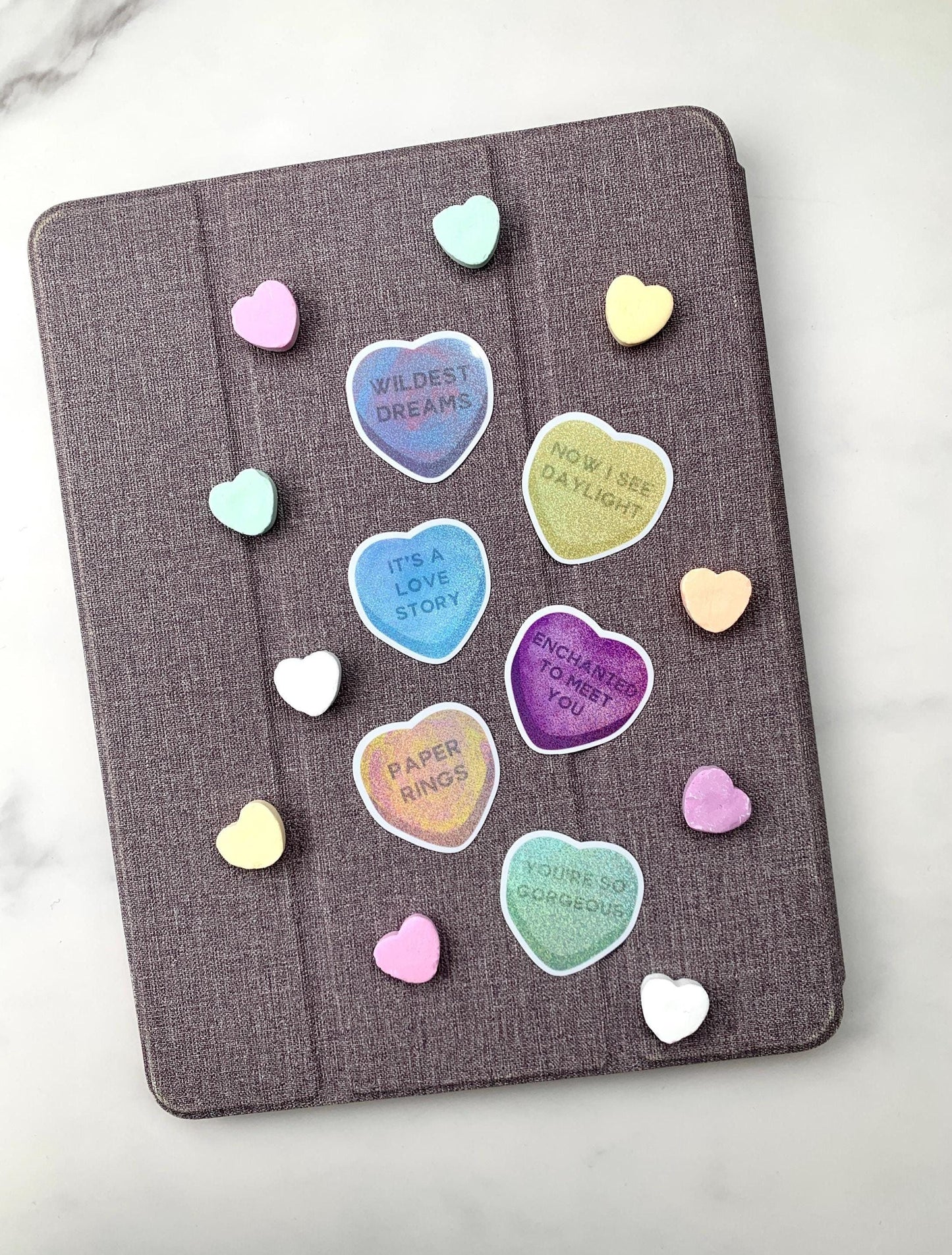 Valentines Taylor Lyric Hearts -- Vinyl Inspired Candy Heart Sticker Set