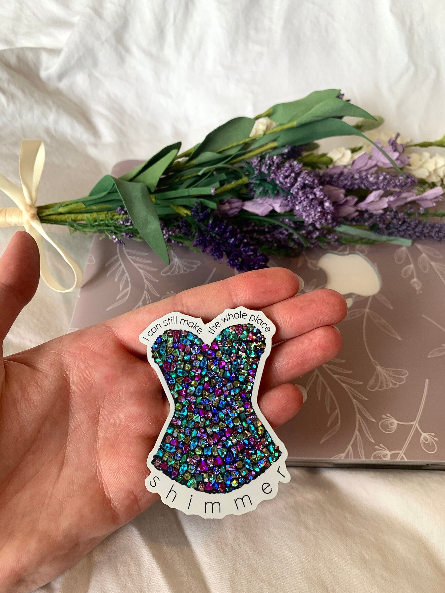 Bejeweled Sticker, Taylor Midnights Sticker, Glitter Sparkle I Can Still Make the Whole Place Shimmer Sticker