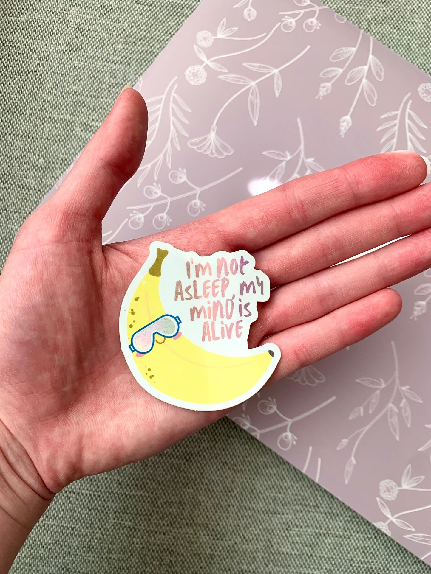Holographic My Mind is Alive Funny Taylor Sticker, Banana Stickers Colorful Mirrors