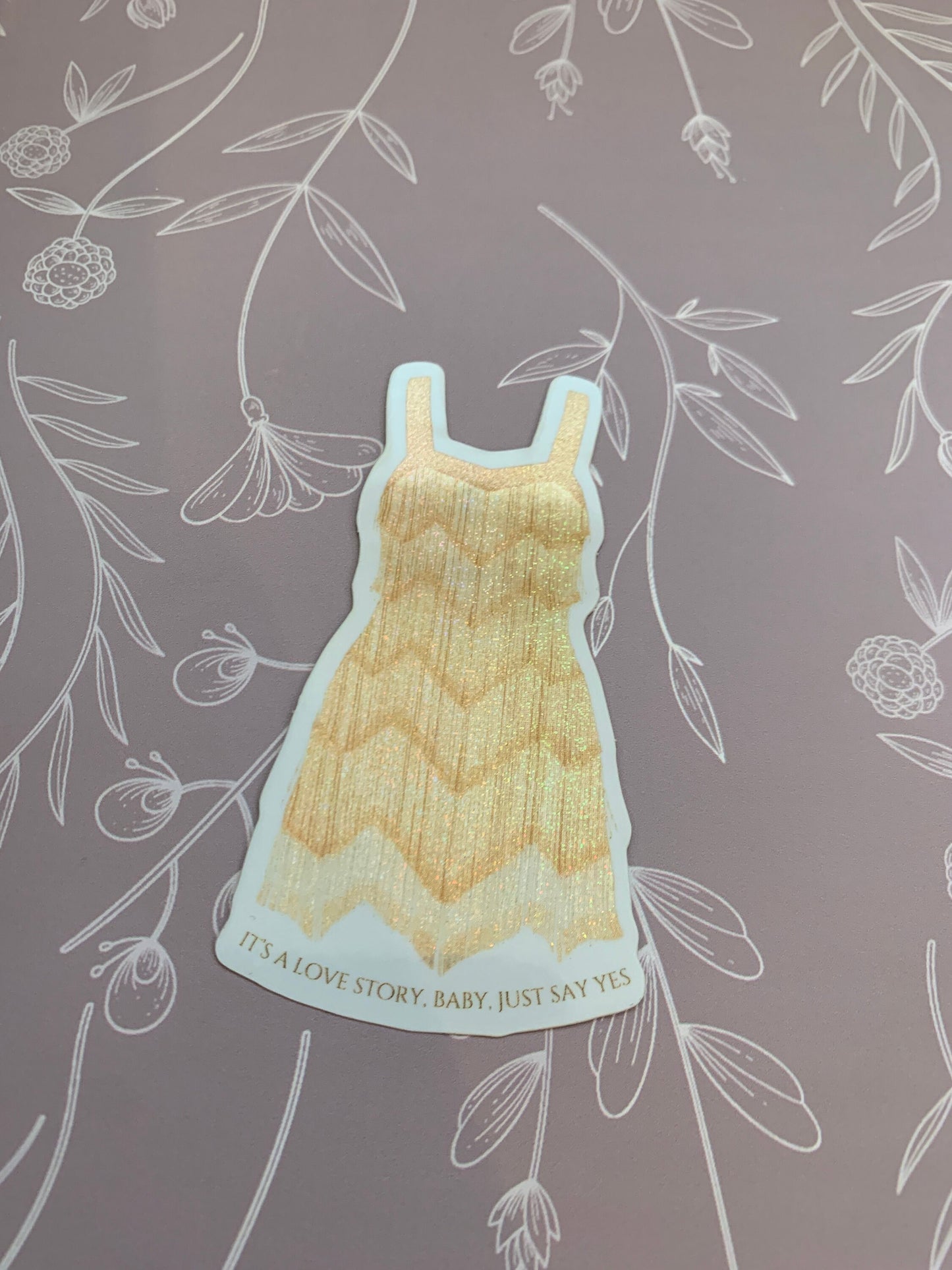 Gold Fringe Shimmery Eras Dress Tour Outfit Sticker
