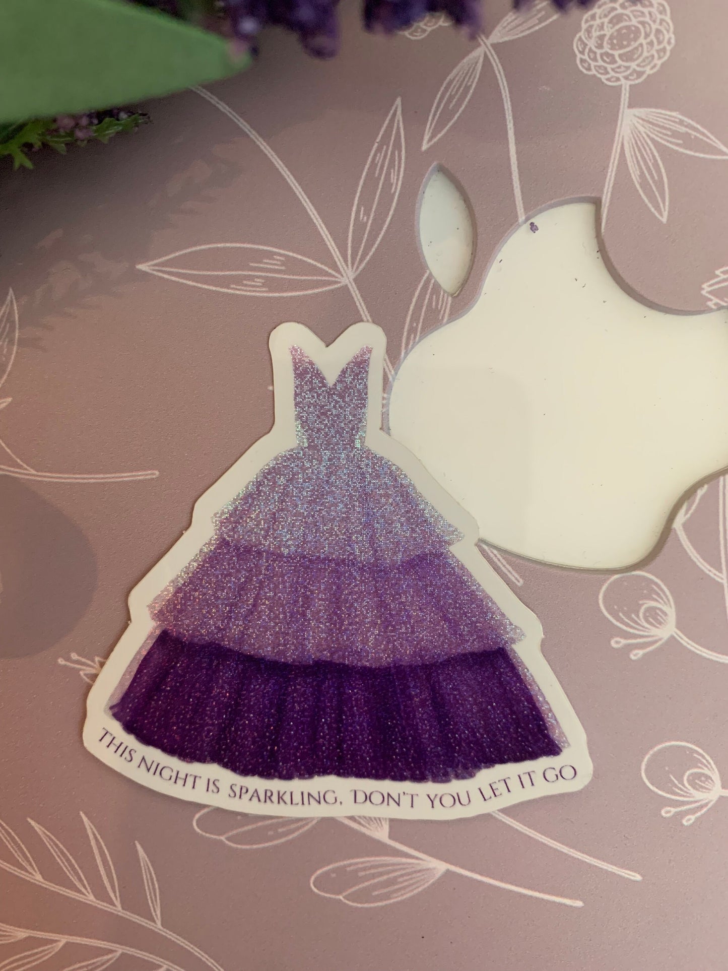Enchanting Eras Lavender Ballgown Sticker, This Night is Sparkling Tour Dress Sticker