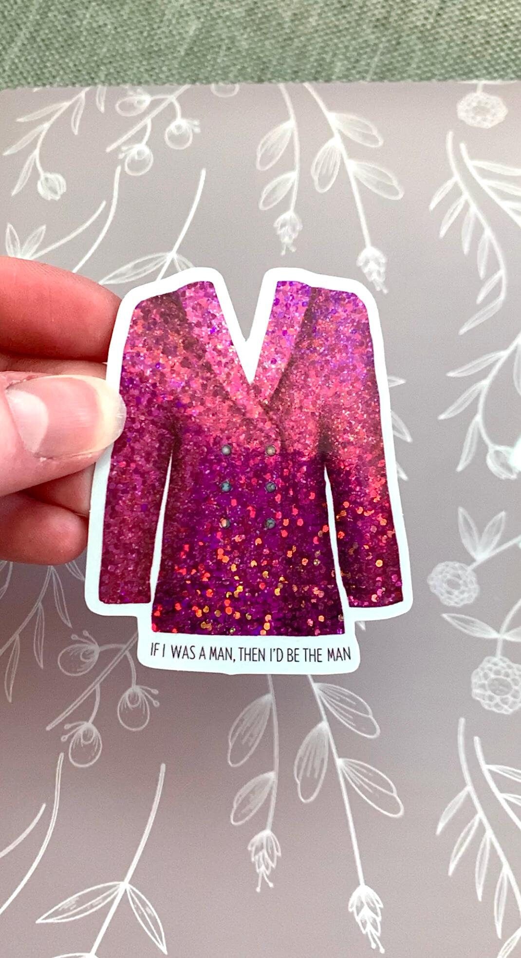 Pink Glitter Man Blazer, Eras Tour Outfit Sticker