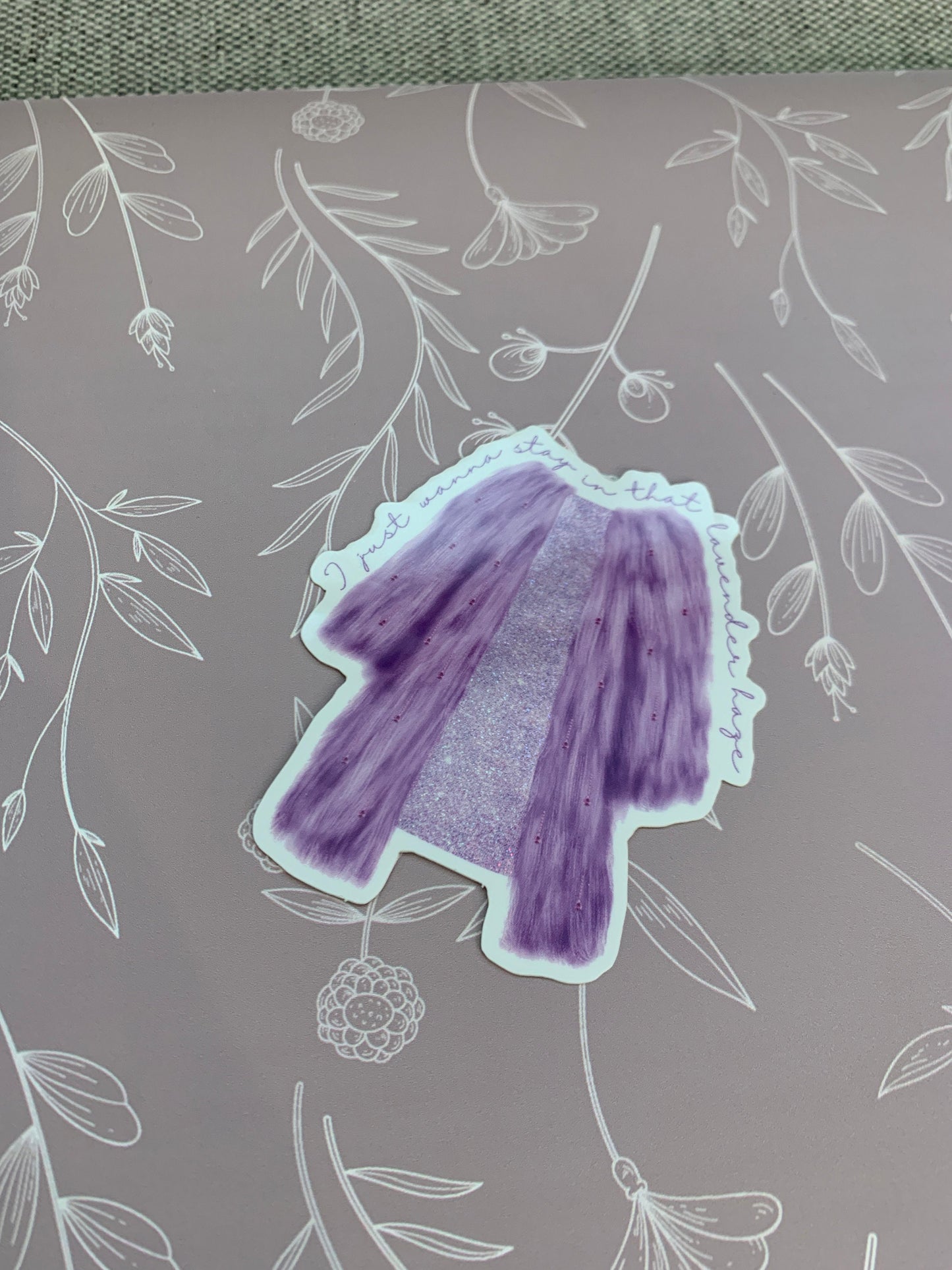 Lavender Shimmer Fur Coat Sticker, Design B