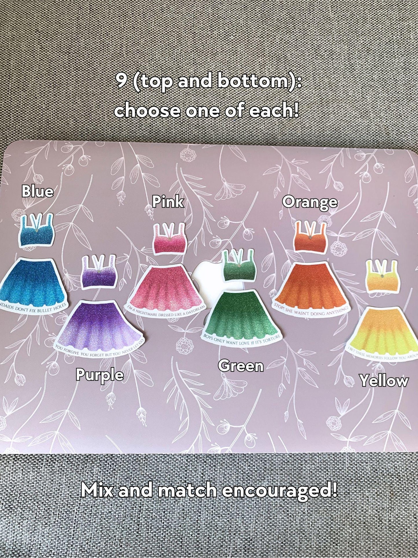 Build Your Own Eras Outfits Lineup Bundle -- 13 Stickers