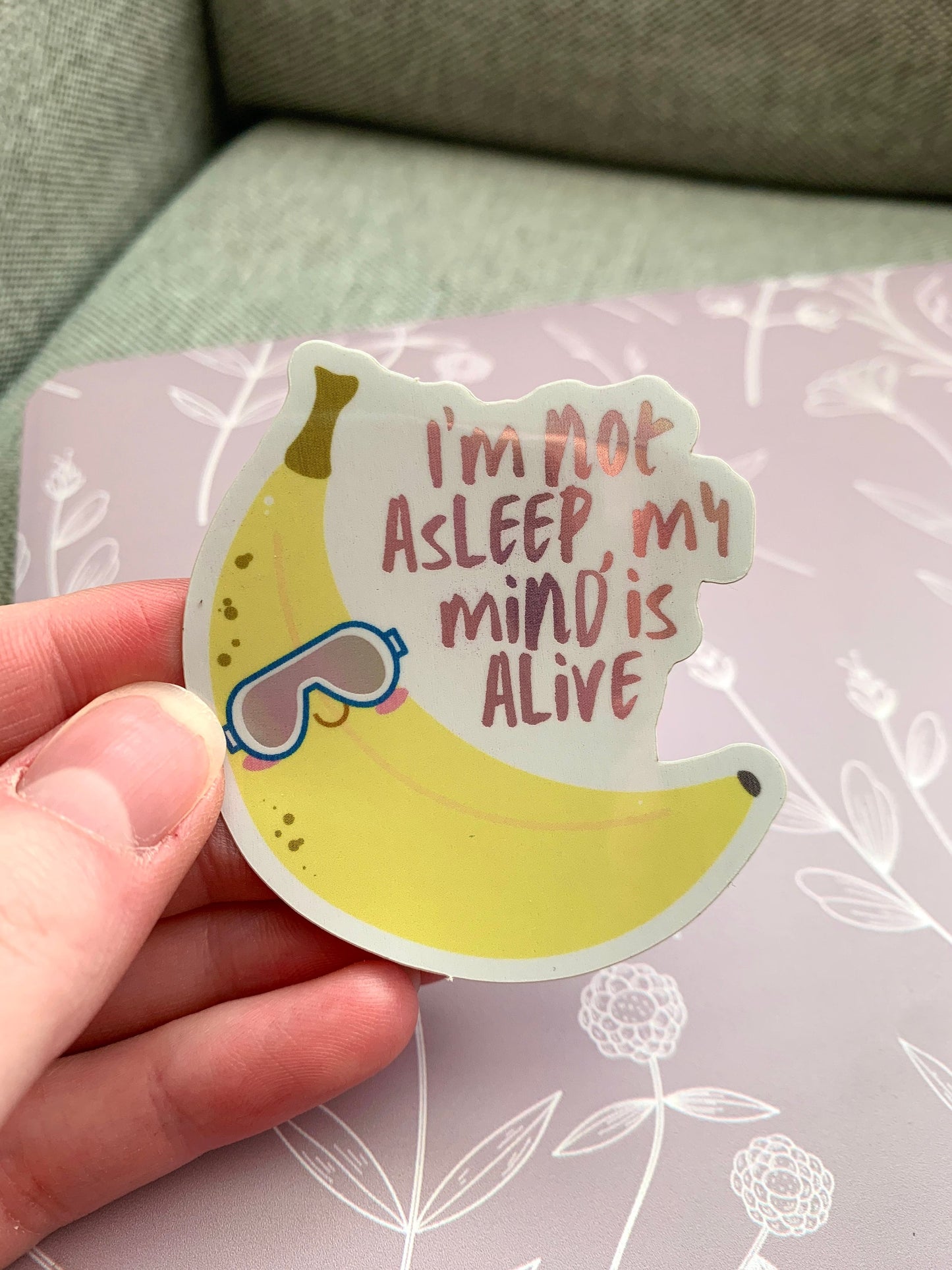 Holographic My Mind is Alive Funny Taylor Sticker, Banana Stickers Colorful Mirrors