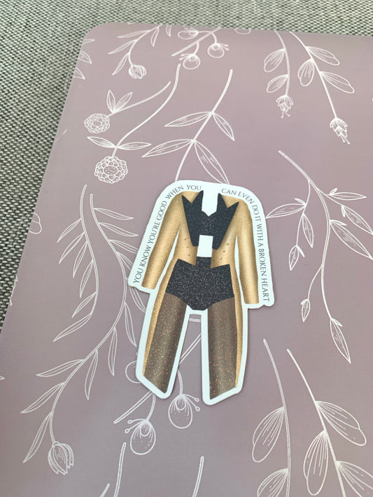 Gold and Black Performance Jacket Set Sticker, Eras Tour Sticker