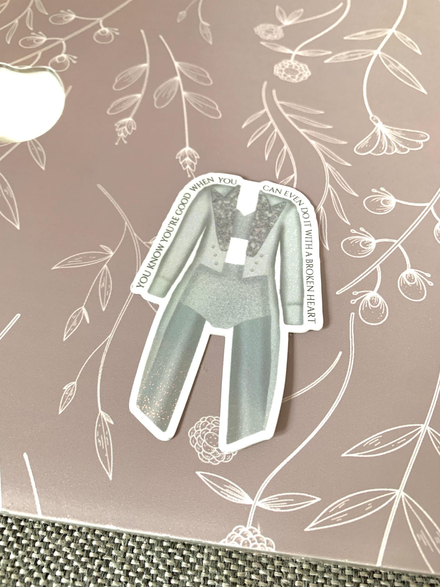 White and Silver Performance Jacket Set Sticker, Eras Outfit Sticker