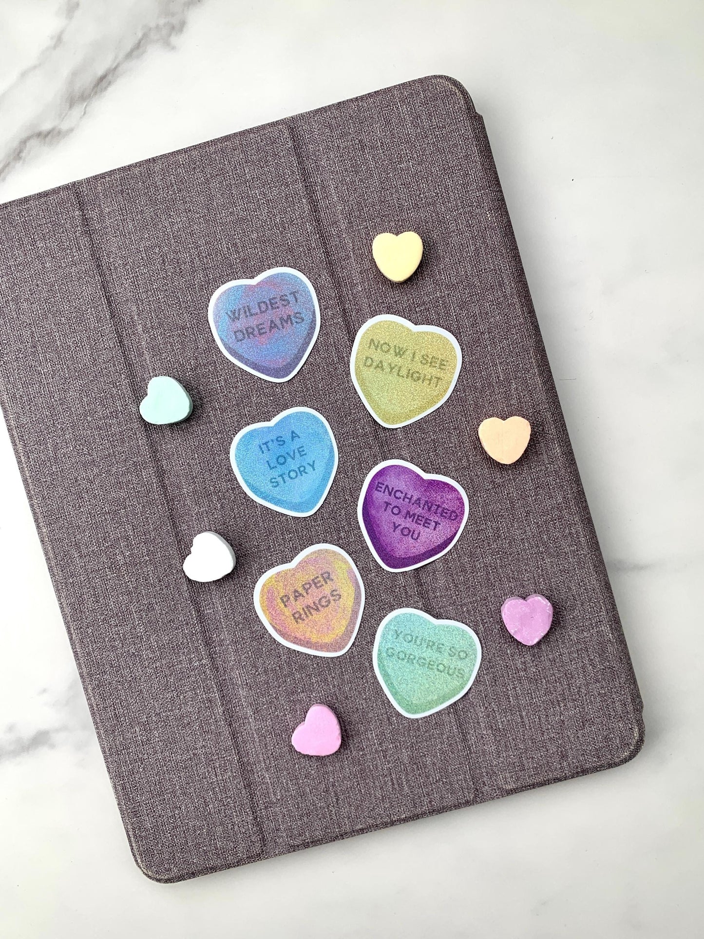 Valentines Taylor Lyric Hearts -- Vinyl Inspired Candy Heart Sticker Set