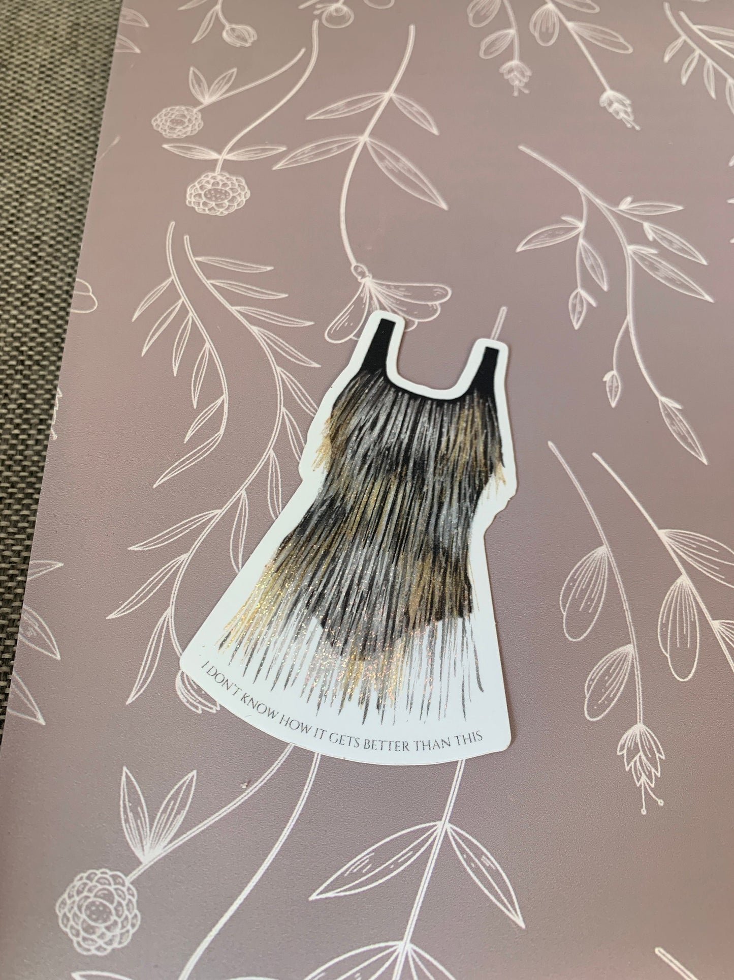 Silver and Black Fringe Shimmery Eras Dress Tour Outfit Sticker