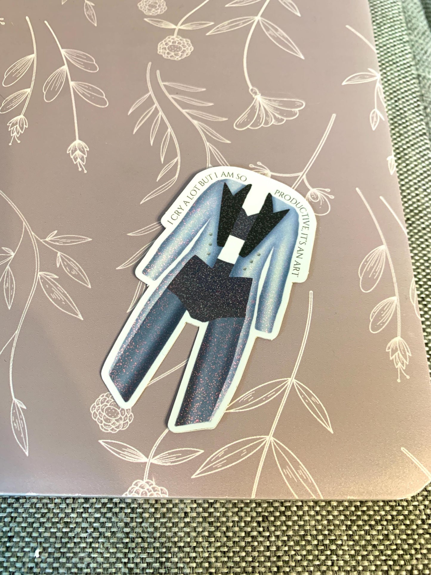 Silver and Charcoal Performance Jacket Set Sticker, Eras Sticker
