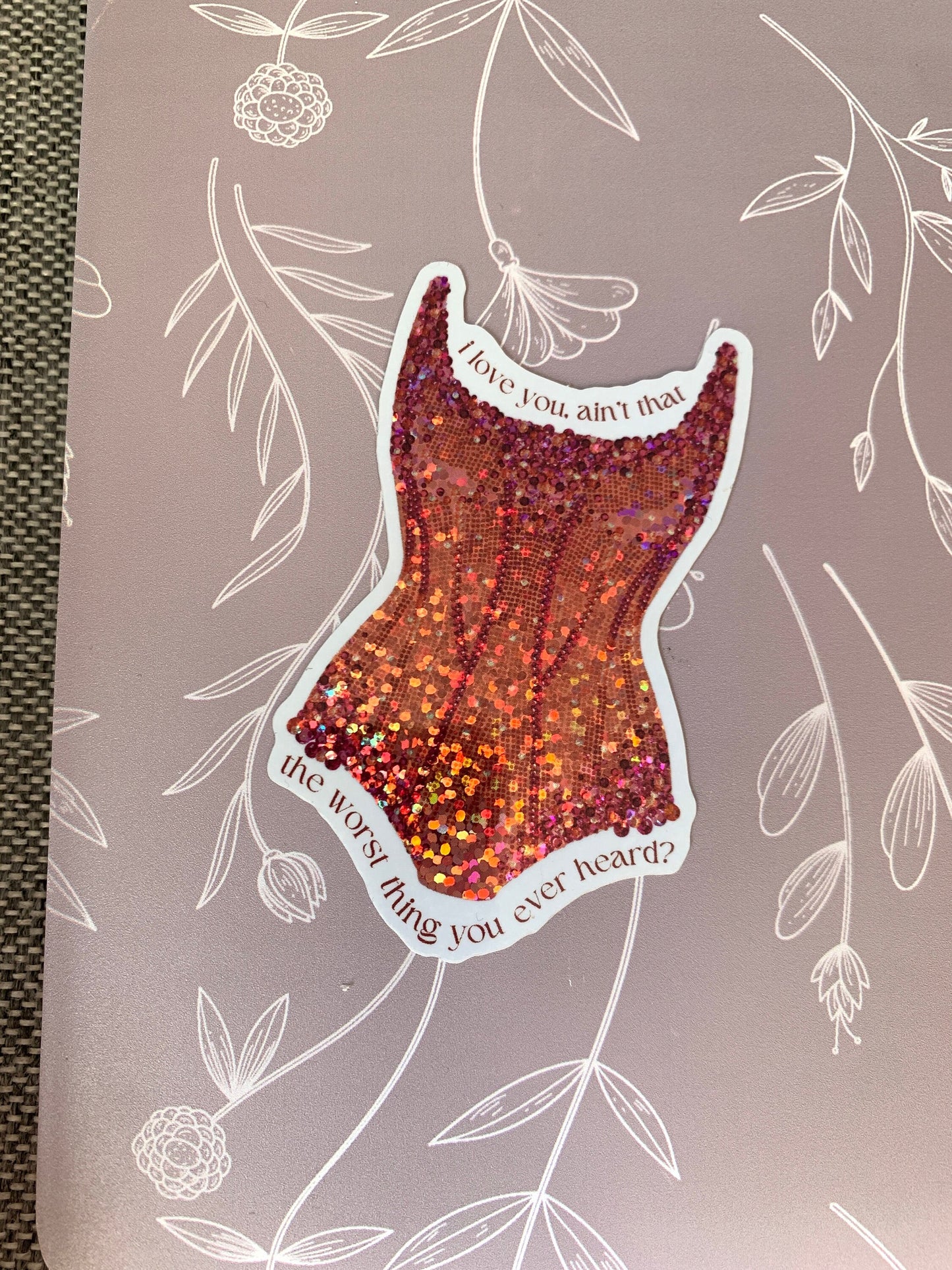 Orange Eras Glitter Bodysuit Tour Sticker