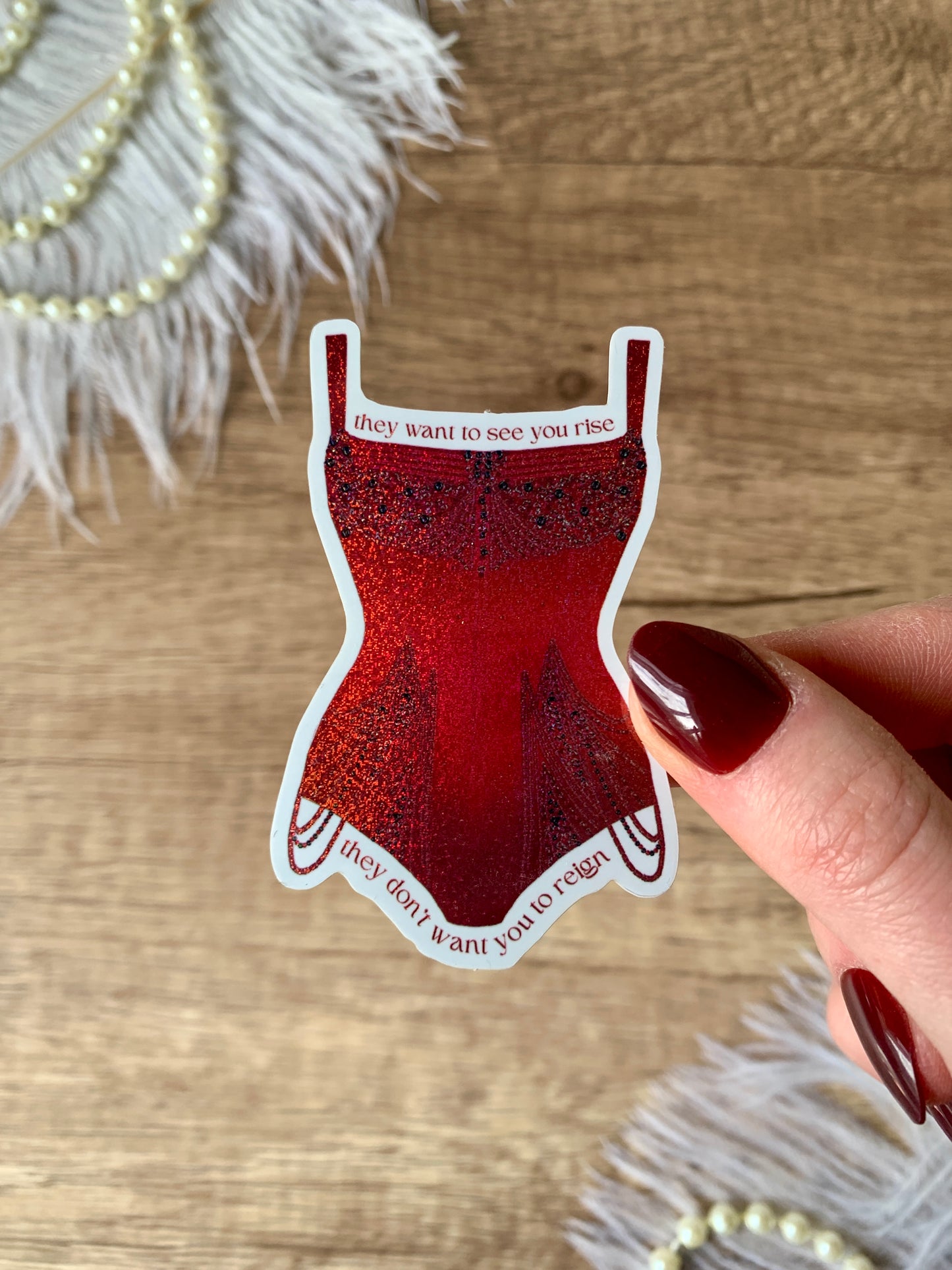 Burgundy Jeweled Bodysuit Sticker
