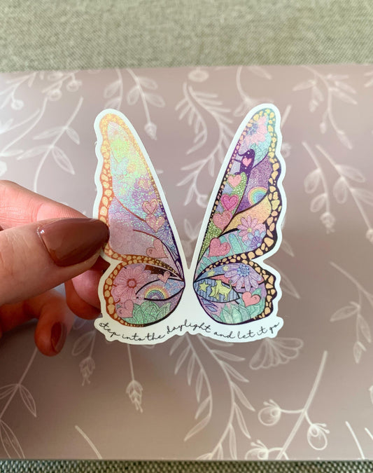 Butterfly Mural Painted Shimmery Sticker