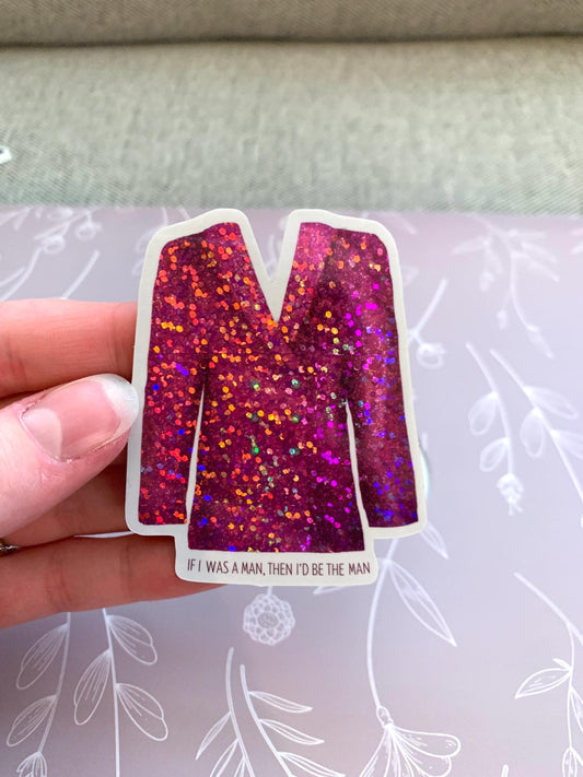 Pink Glitter Man Blazer, Eras Tour Outfit Sticker