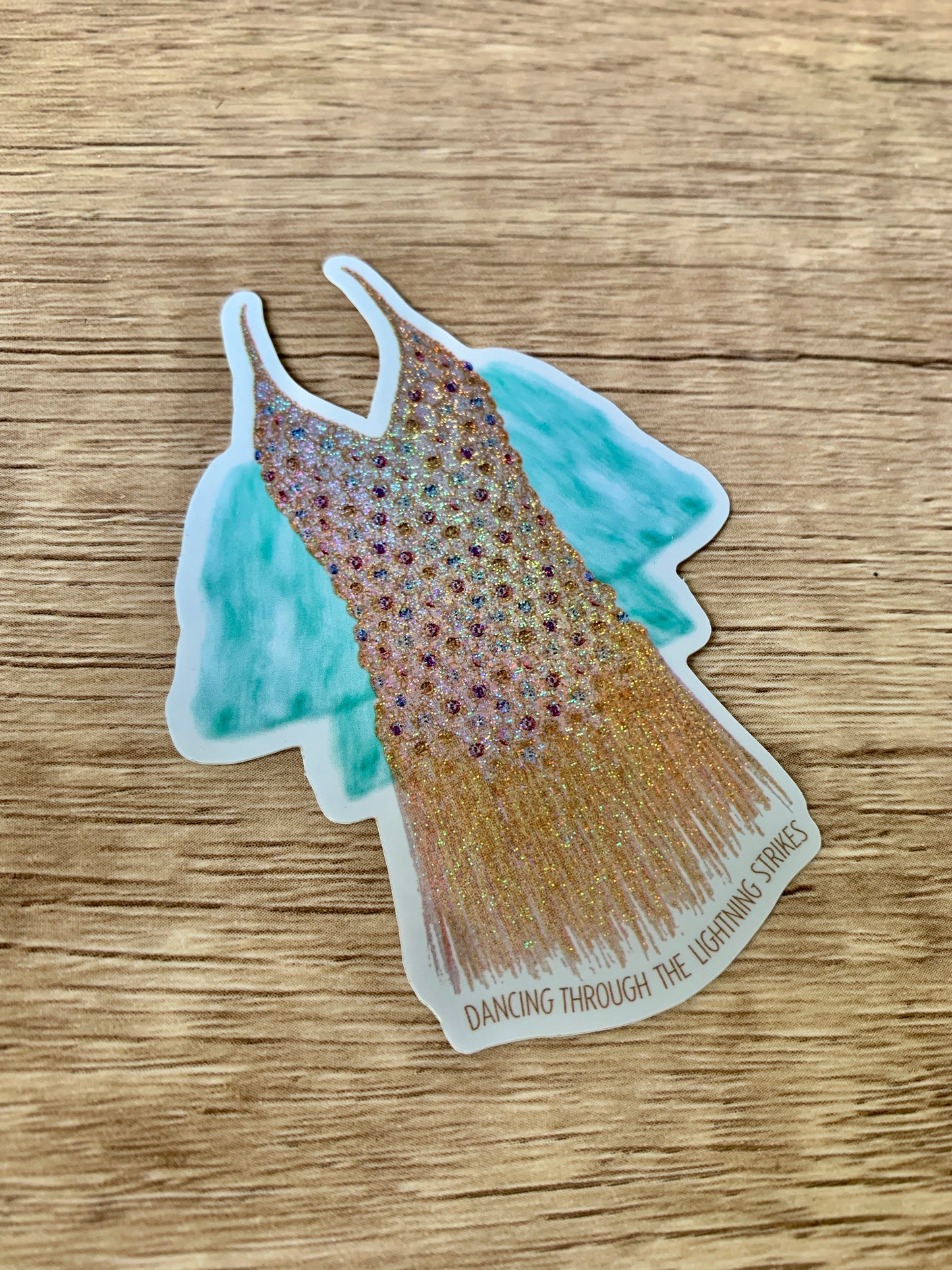 Gold Pop Star Dress Sticker