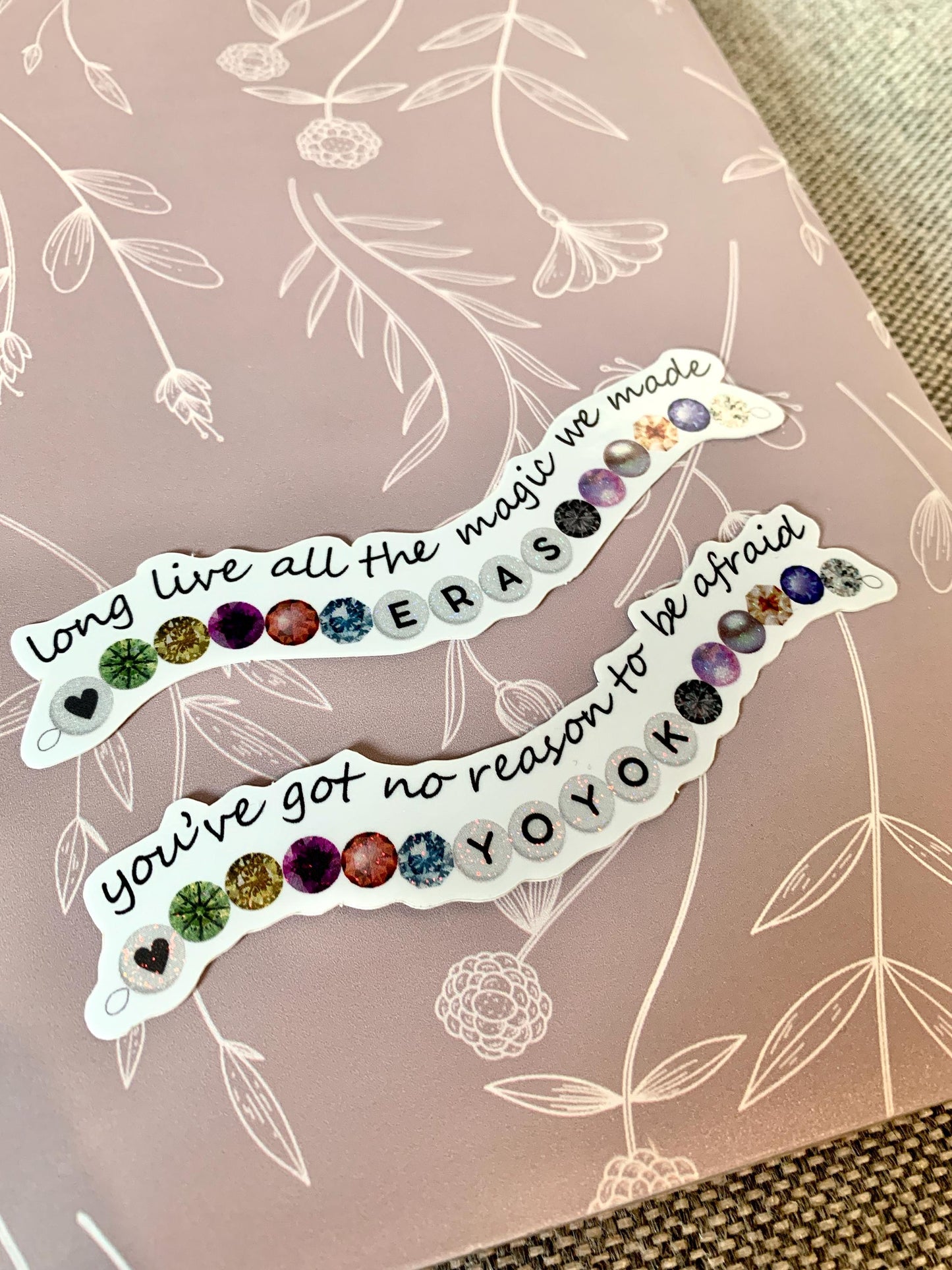 Eras Friendship Bracelet Shimmery Stickers -- Bundle of 2