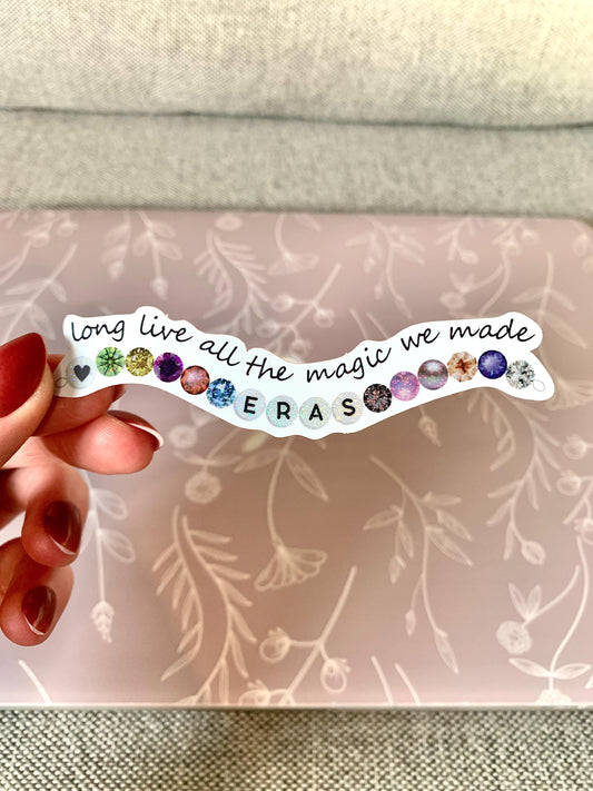 Eras Friendship Bracelet Shimmery Stickers -- Long Live version