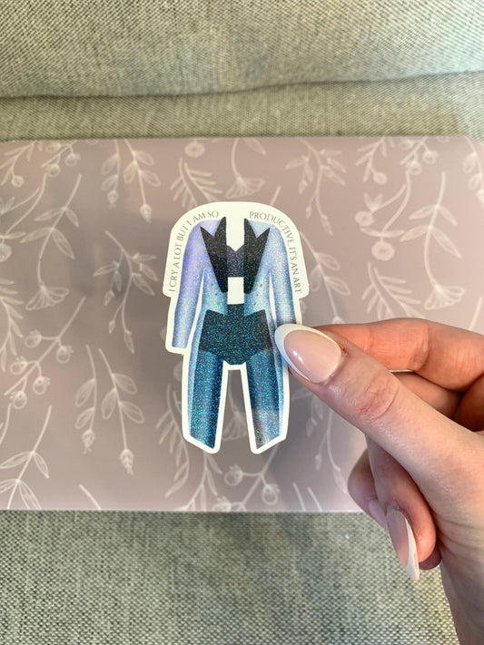 Silver and Charcoal Performance Jacket Set Sticker, Eras Sticker