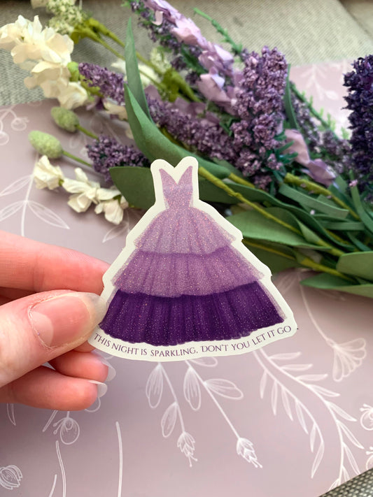 Enchanting Eras Lavender Ballgown Sticker, This Night is Sparkling Tour Dress Sticker