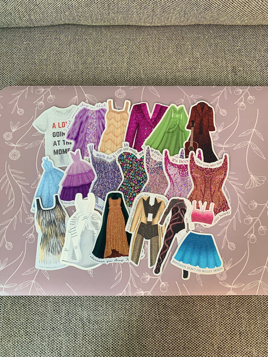 ALL Eras Outfits Glitter Tour Sticker Bundle -- 19 Stickers