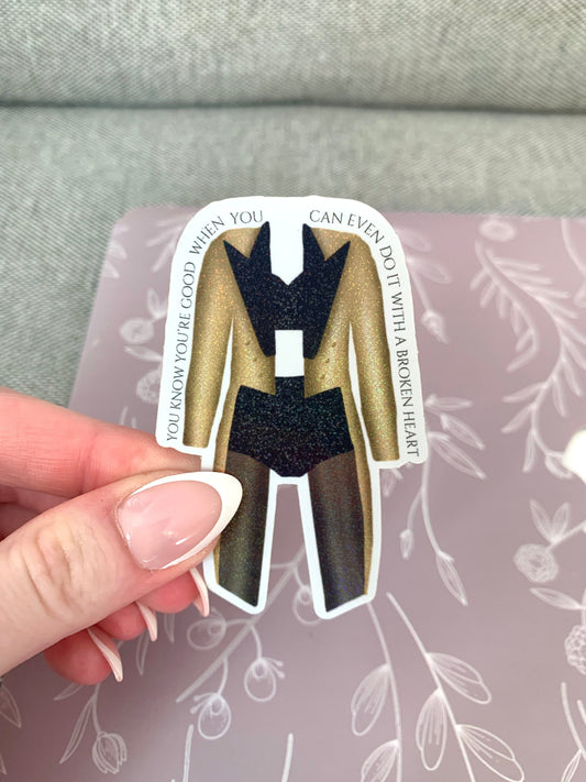 Gold and Black Performance Jacket Set Sticker, Eras Tour Sticker