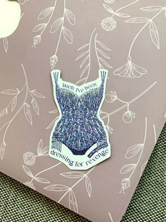 Midnight Blue Sparkly Bodysuit Sticker, Eras Dressing for Revenge Tour Sticker
