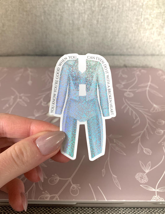 White and Silver Performance Jacket Set Sticker, Eras Outfit Sticker