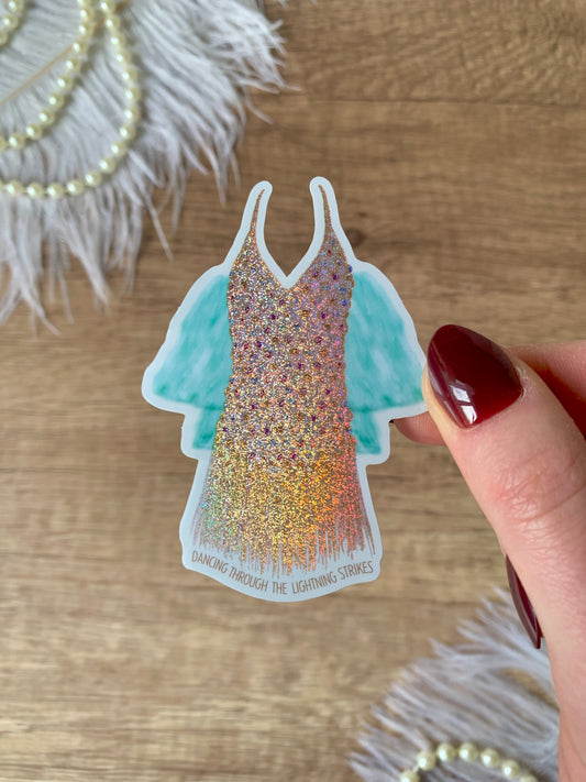 Gold Pop Star Dress Sticker