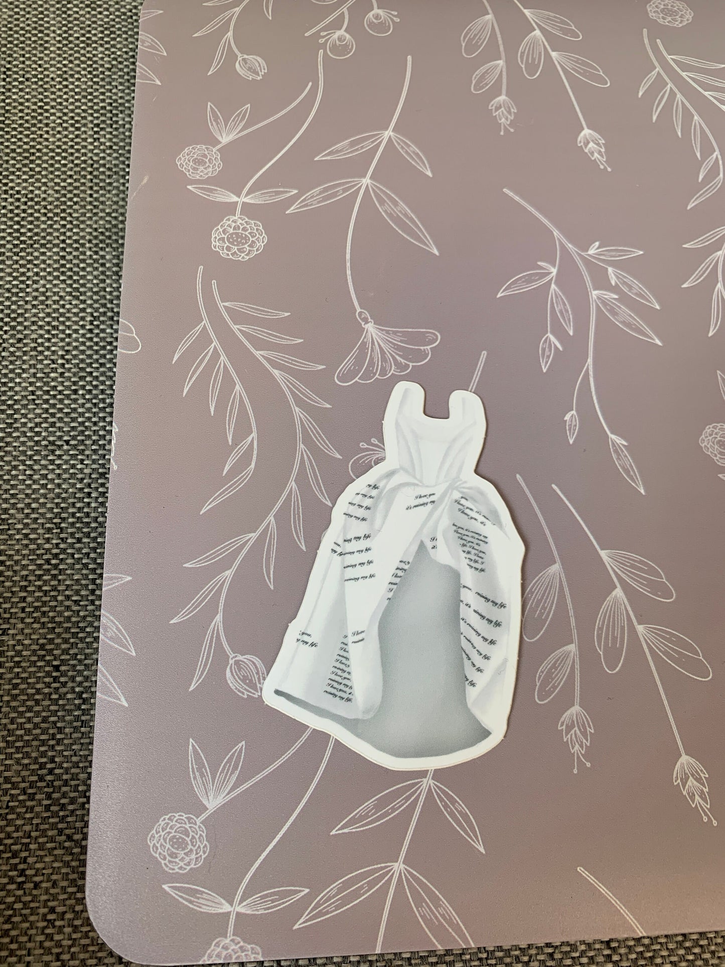 White Poetry Writing Corset Dress, Eras Tour Sticker (Regular and Shimmer Version)