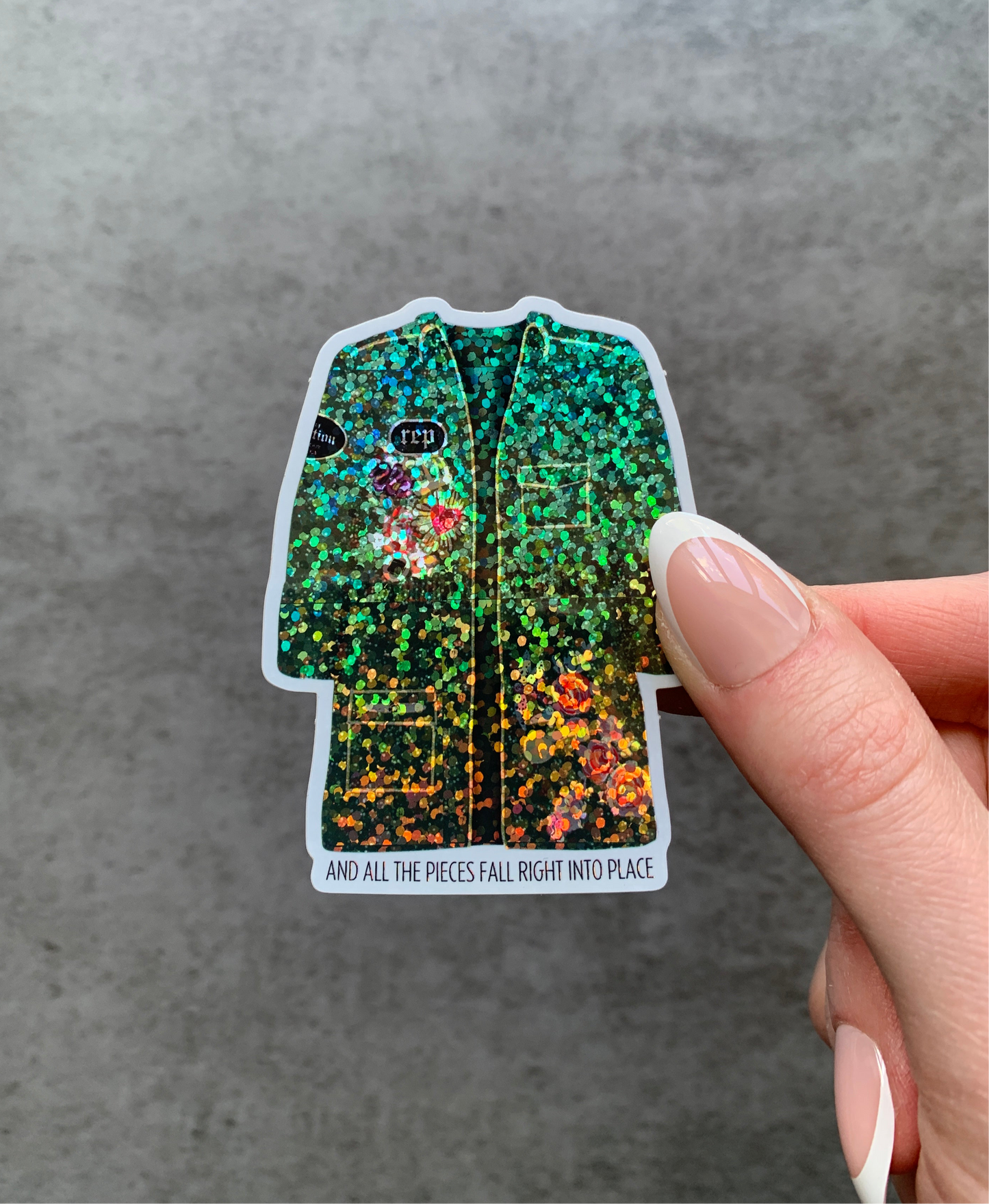 Green Patch Sequin Jacket - Tour Outfit Sticker