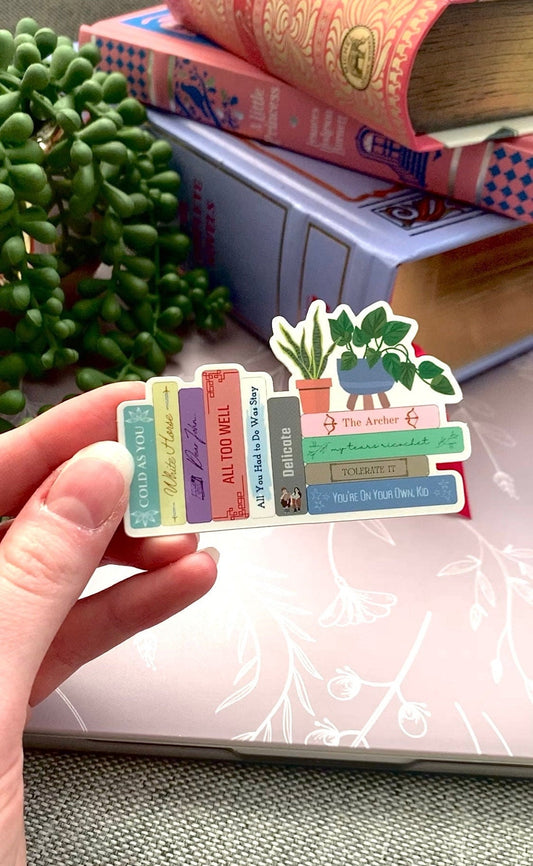 Taylor Track 5 Songs as Books Sticker, Albums as Books Sticker, Bookstagram Music Sticker Water Bottle Kindle Laptop Decal
