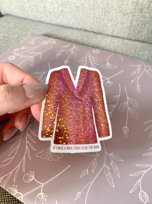 Orange Glitter Man Blazer, Eras Outfit Sticker