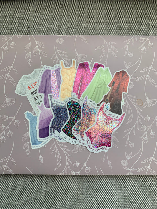 USA Eras Outfits Glitter Tour Sticker Bundle -- 12 Stickers