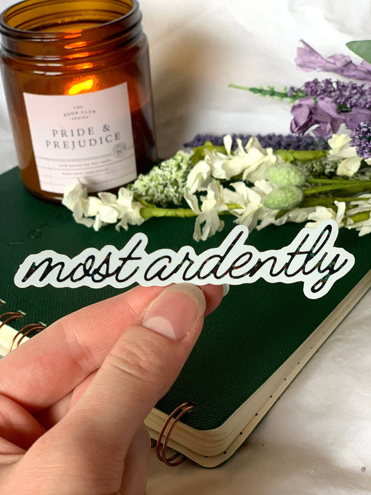 Pride and Prejudice Most Ardently Quote Darcy and Elizabeth Sticker