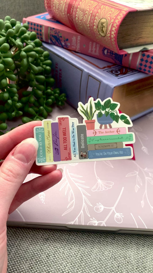 Taylor Track 5 Songs as Books Sticker, Albums as Books Sticker, Bookstagram Music Sticker Water Bottle Kindle Laptop Decal