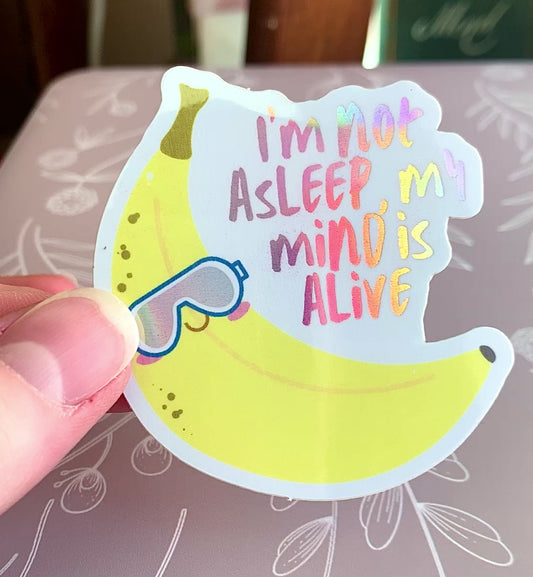 Holographic My Mind is Alive Funny Taylor Sticker, Banana Stickers Colorful Mirrors